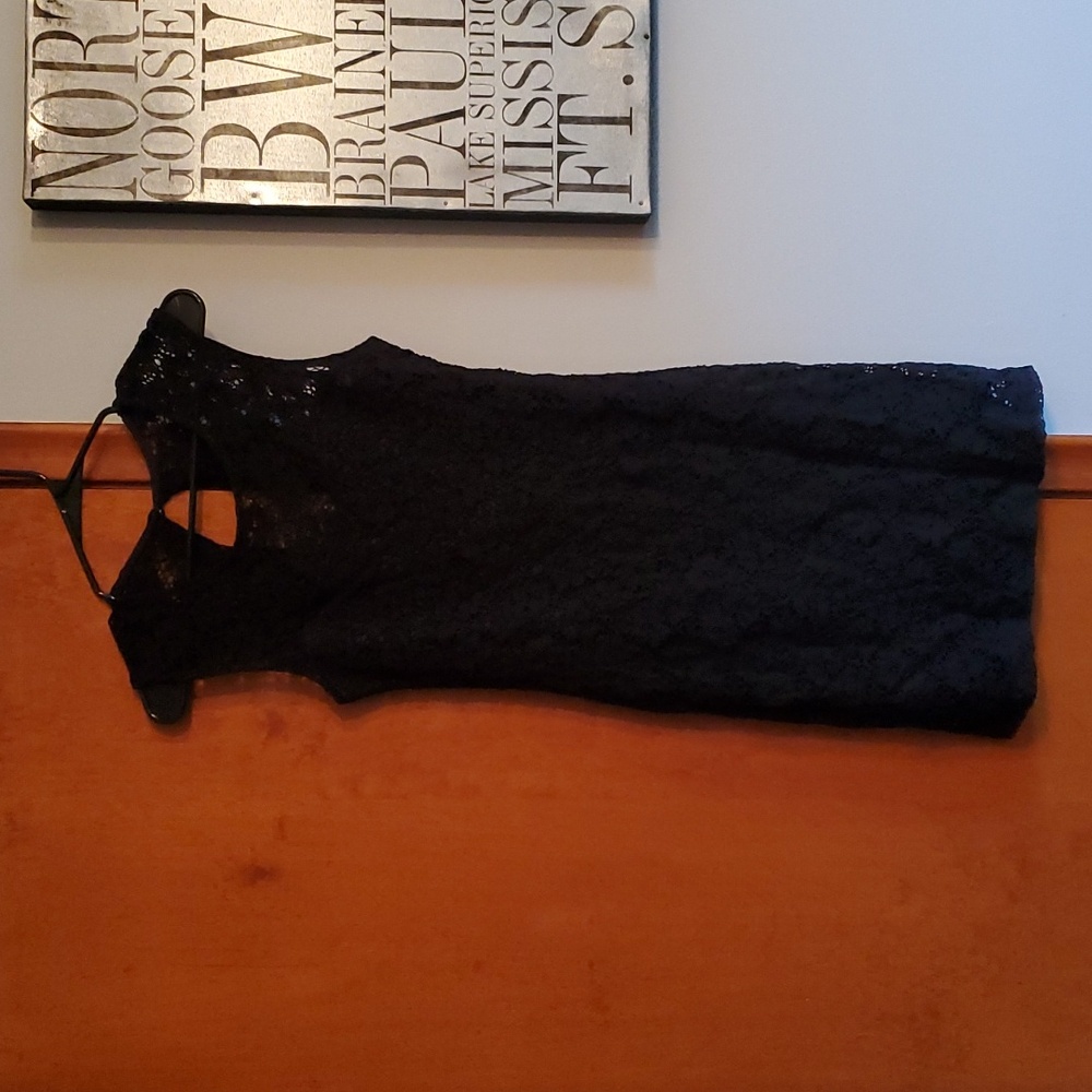 Black lace cocktail dress